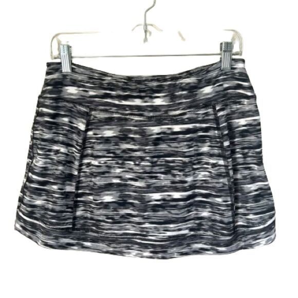 Tek Gear DRYTEK Black Grey Marled Sporty Preppy Athleisure Skort Skirt-Large - Picture 1 of 12
